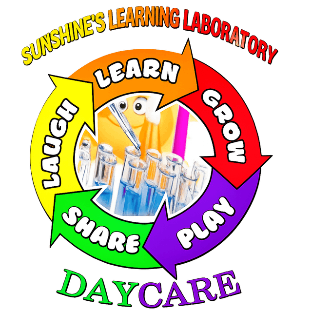 Sunshine's Learning Laboratory logo — a smiling sun with ABC blocks and kids