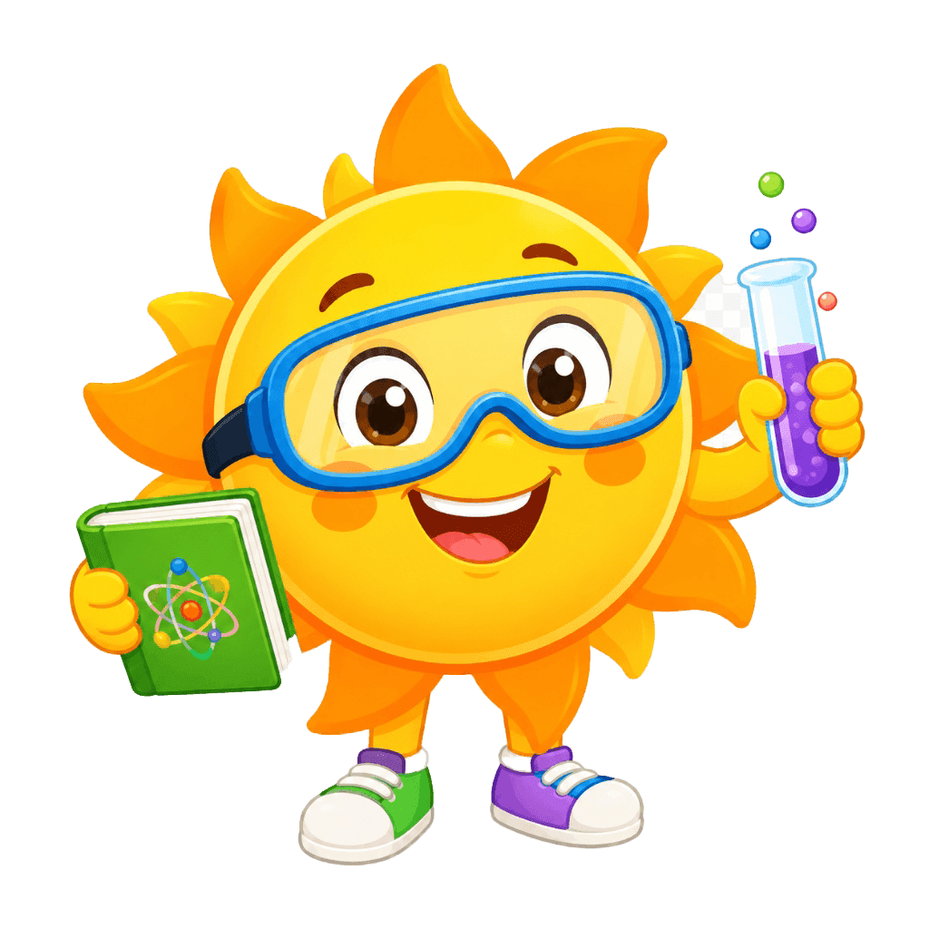 Sunny — a smiling sun mascot waving hello